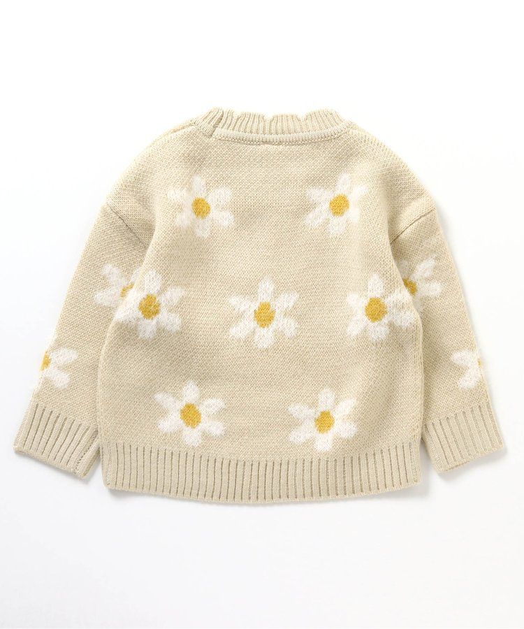日本 apres les cours - 浪漫設計針織毛衣(可機洗)-小花-卡其