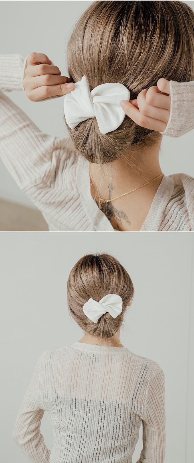 韓國 Soo&Soo - 韓式丸子頭編髮髮飾(素色)-黑 (約33*9.5cm)