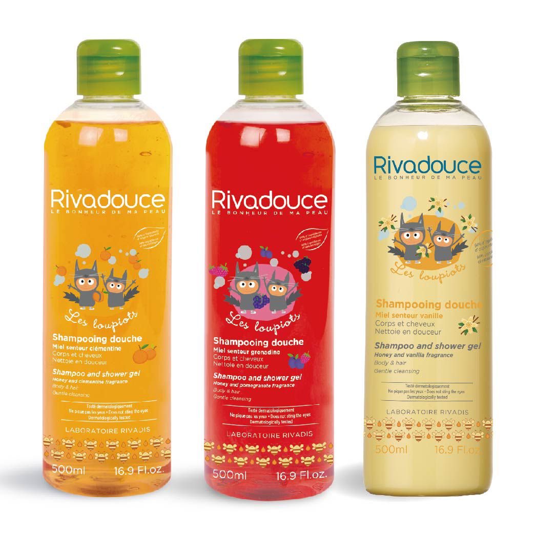 法國 法樂貝 - 洗髮沐浴露-蜂蜜柑橘香味 + 蜂蜜石榴香味 + 蜂蜜香草香味-500ml