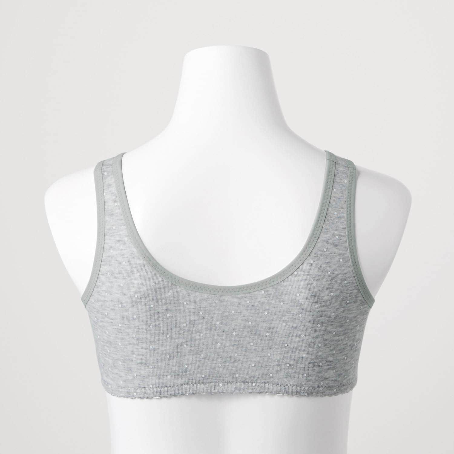 日本 Hummingchouchou - 100%棉 附Bra少女內衣/內搭胸衣-蝴蝶結-米白