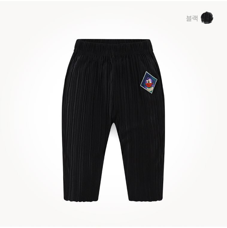 韓國 milk mile - 皺摺感涼感褲-黑