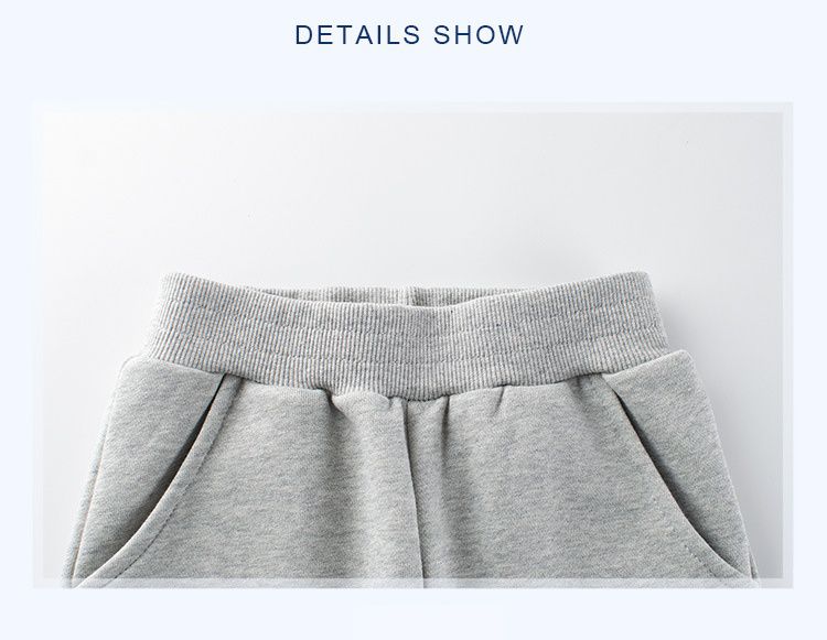 腰鬆緊運動束口長褲-數字小標籤-灰色