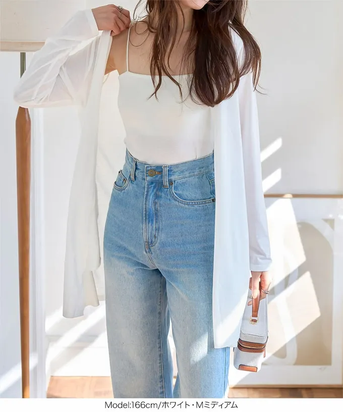 日本 Kobe Lettuce - 接觸冷感 抗UV薄款防曬開襟外套-白