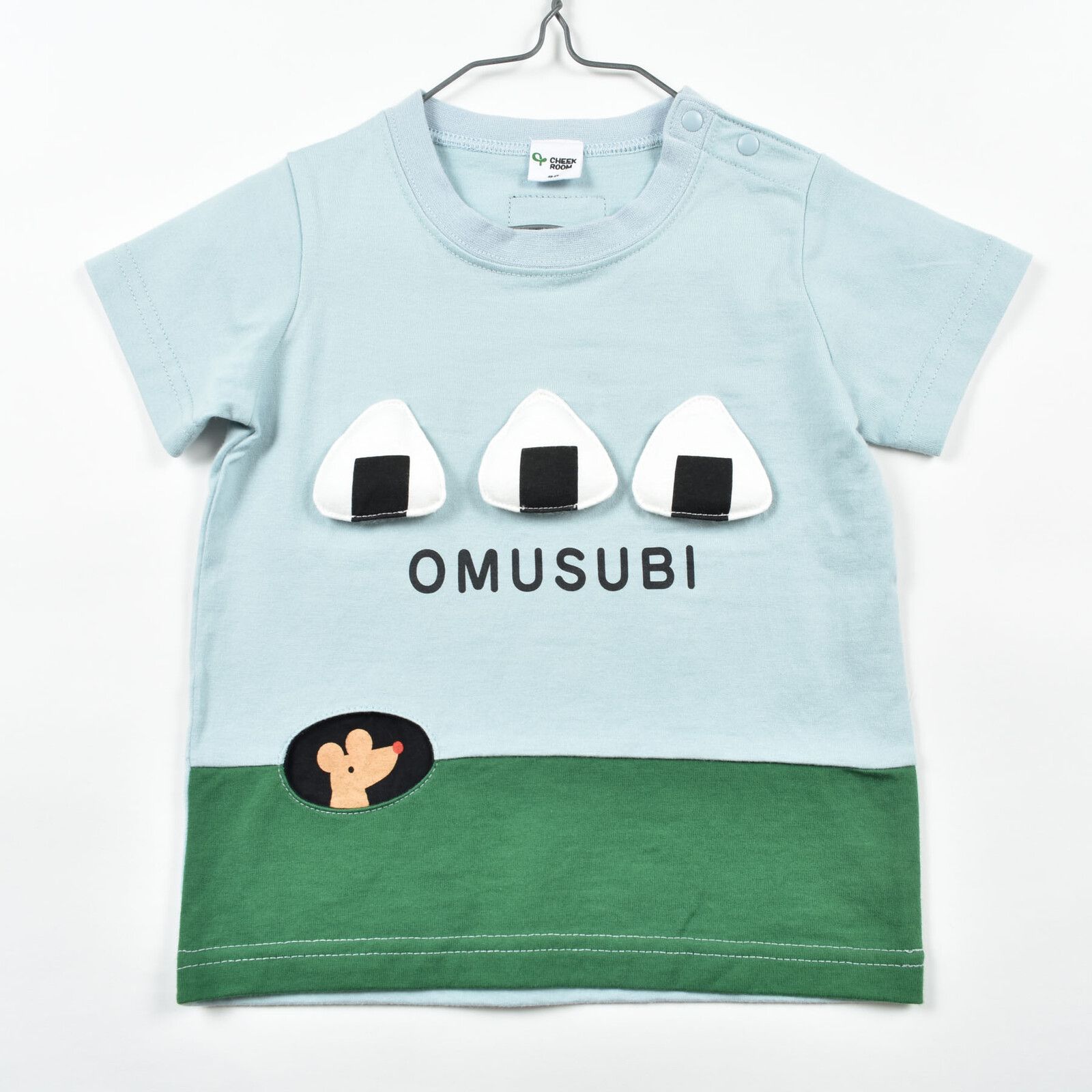 日本 Baby Room - 純棉立體翻翻樂短袖上衣-御飯糰-白