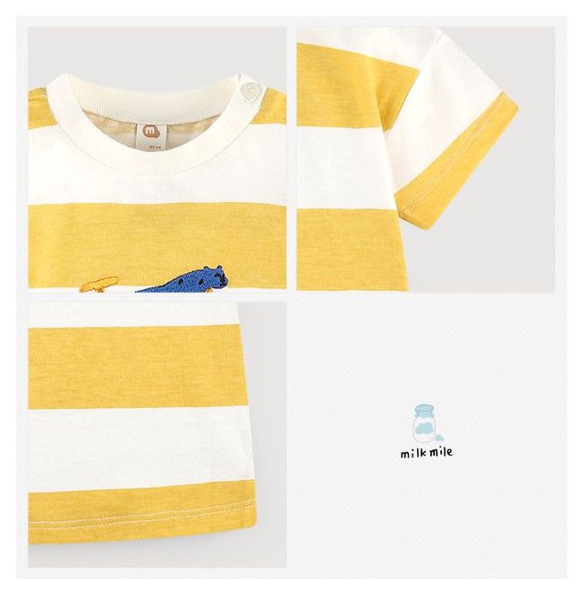 韓國 milk mile - 寬條紋花豹T-綠