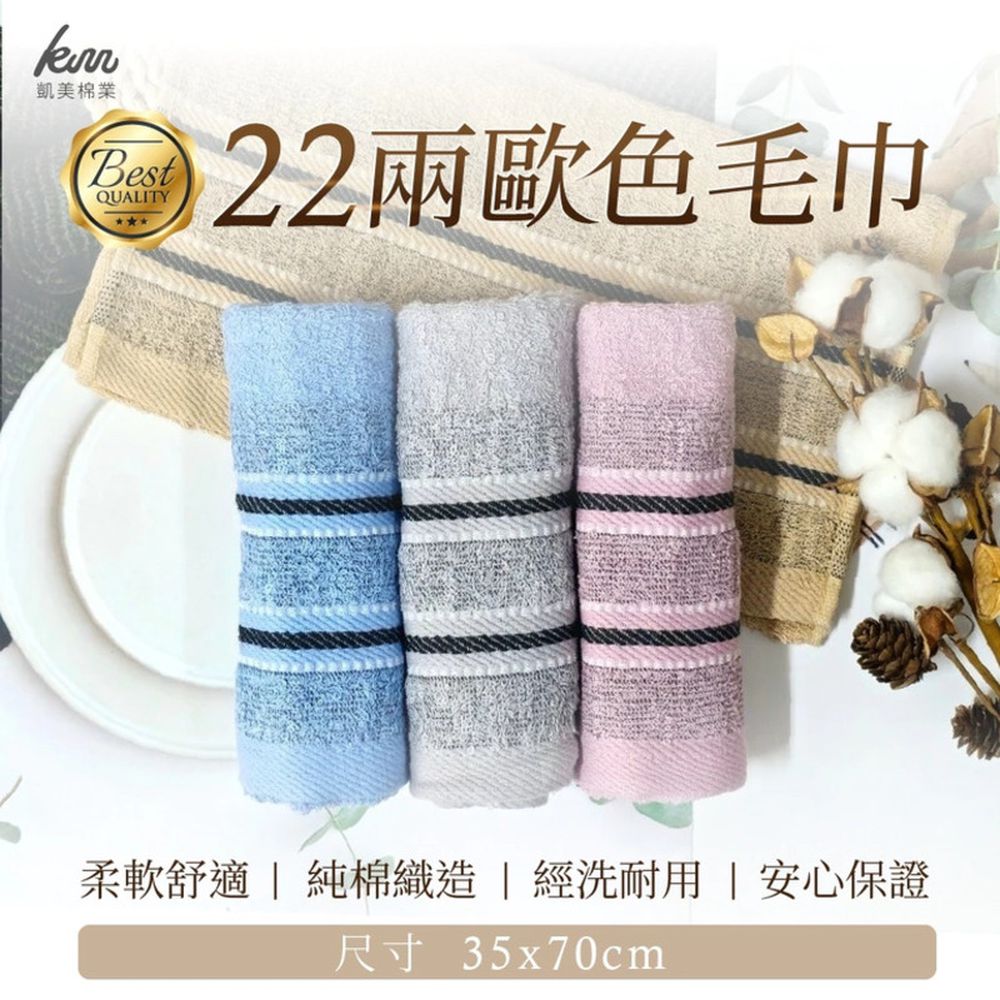 MIT台灣製造 高品質100%純棉22兩歐色毛巾-16入組