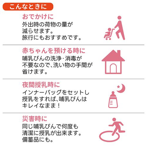拋棄式奶瓶袋 20個(附刻度)-日本製