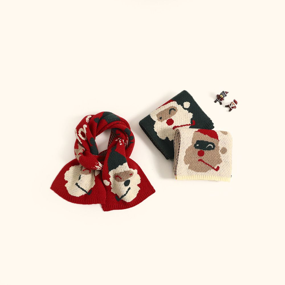 保暖防風加長圍脖-聖誕小鹿-紅色 (長度約135cm)