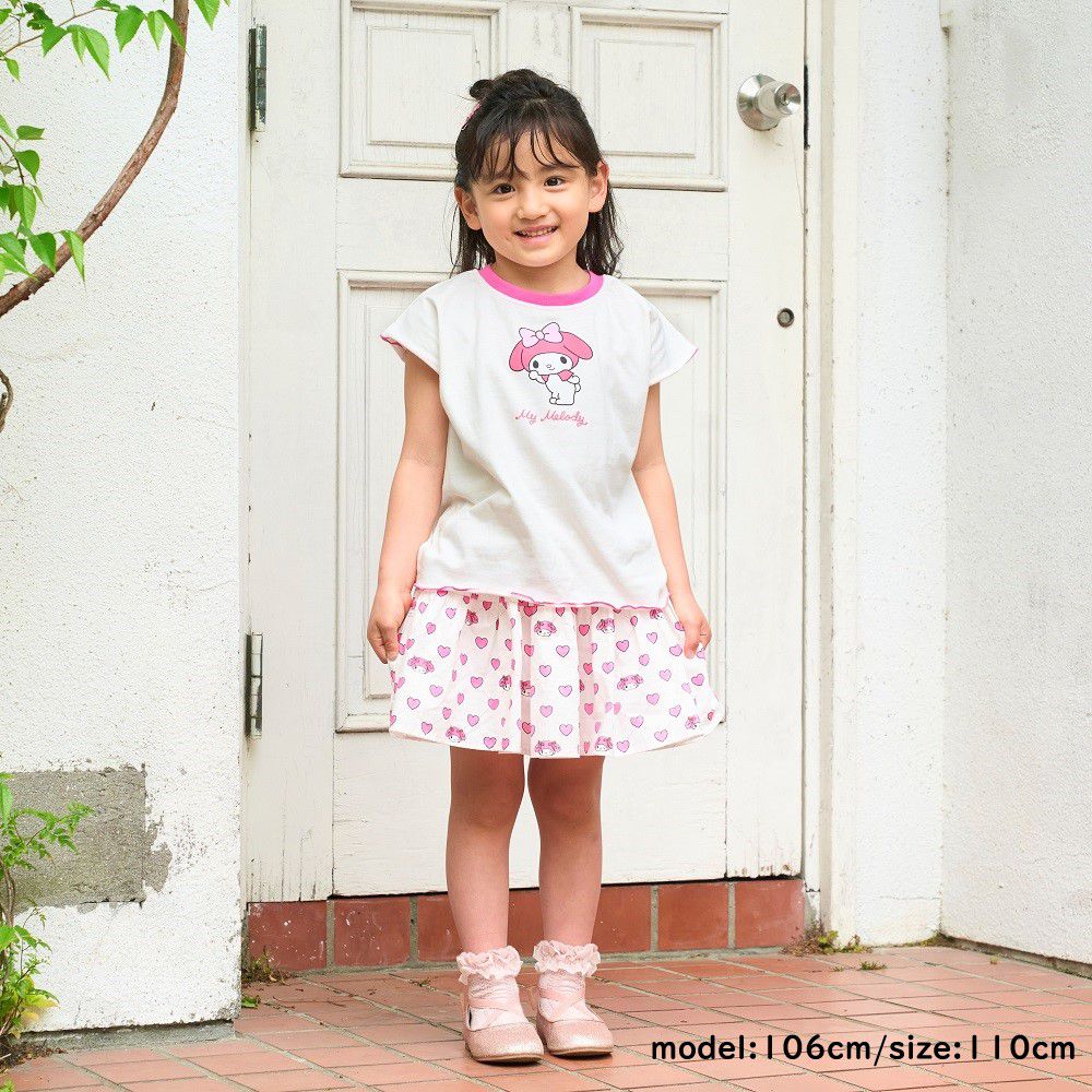 日本 ma lalumiere store - 三麗鷗聯名 彩色捲邊短袖上衣-酷洛米-紫