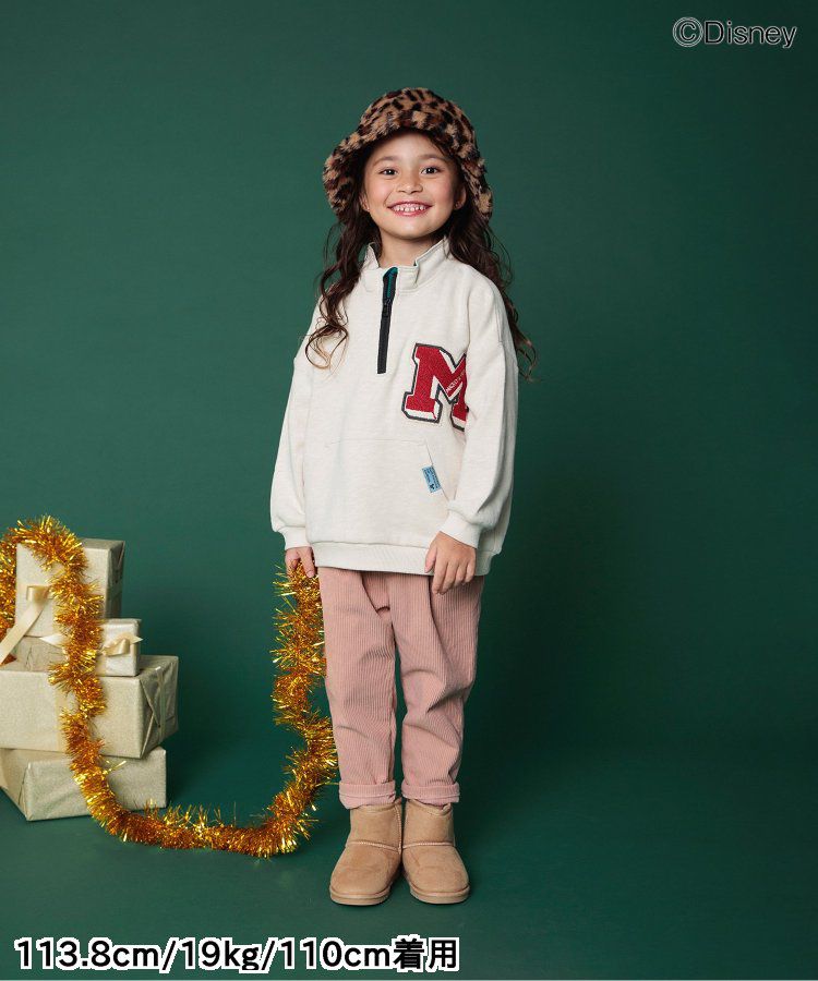 日本 BREEZE - 燈芯絨裏起毛保暖長褲-粉紅