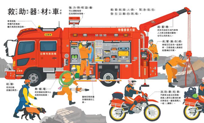 孩子最愛的救援車和工程車大集合(全套3冊)