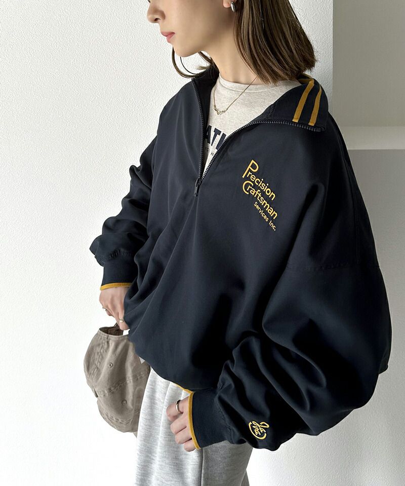 日本 Classical Elf - Java聯名 拉鍊翻領落肩長袖上衣-卡其