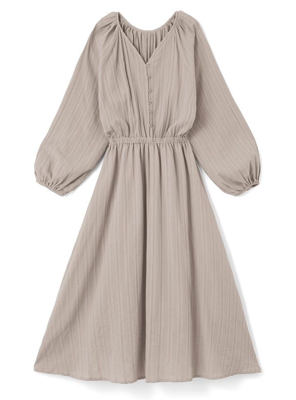 日本 GRL - 小步舞曲泡泡袖縮腰洋裝-軍綠