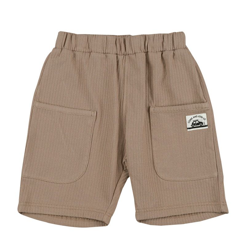 akachan honpo - 短褲 針織泡泡紗-卡其色