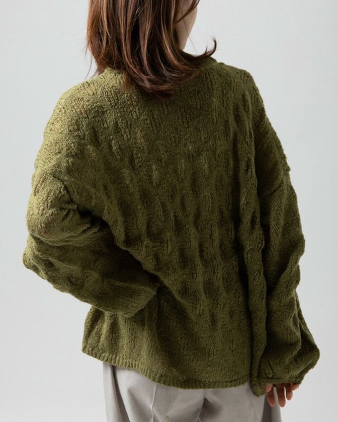 日本 gleam - 柔軟微透蓬鬆馬海毛針織上衣-米杏