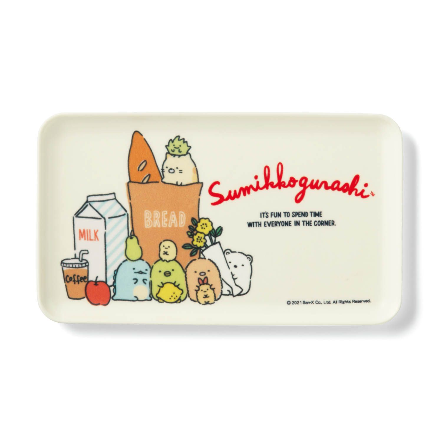 日本千趣會 - 日本製 角落生物點心托盤/置物托盤-藍紫幾何 (21.5x12.5x1.2cm)