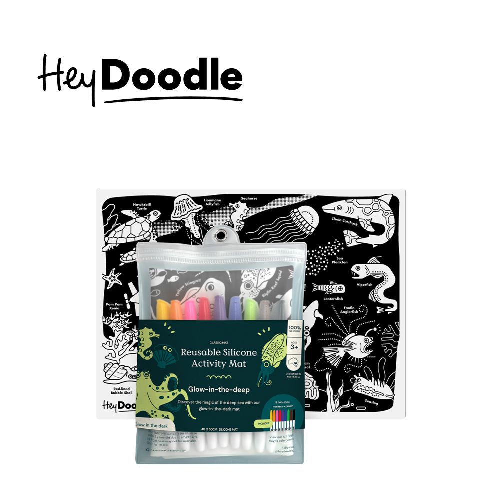 澳洲 創意隨⾏矽膠畫墊-深海發光探險