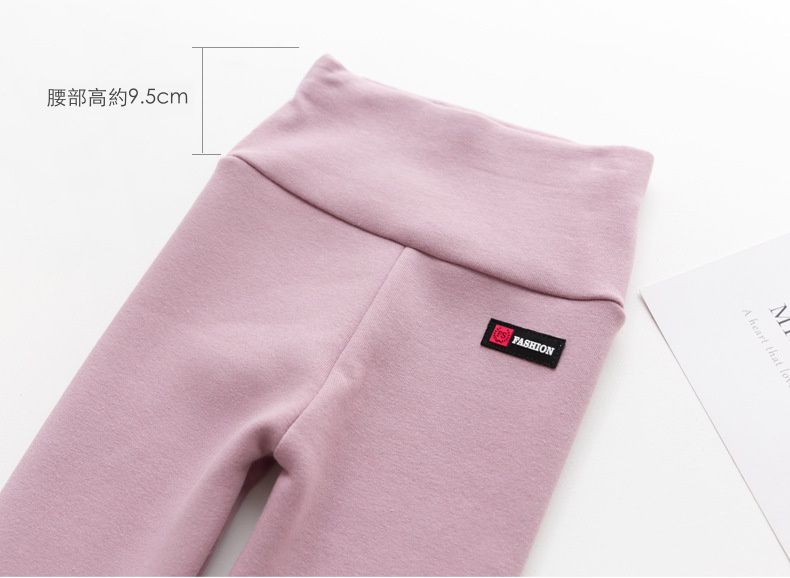 FANMOU - 溫暖加絨高腰內搭褲-淺灰色