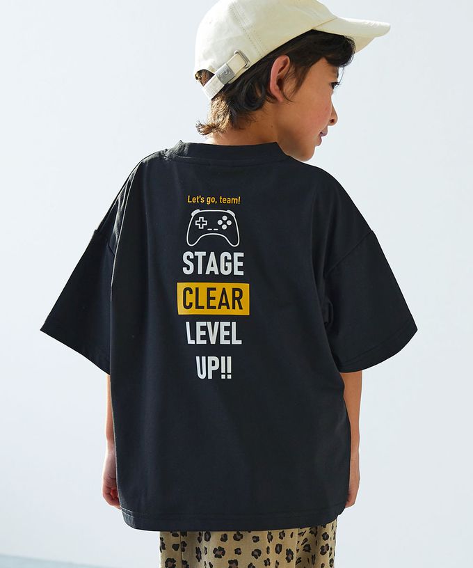 日本 devirock - 抗UV 不易皺速乾印花短袖上衣-方形logo-黑