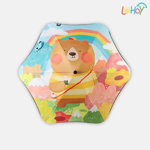 LOHOY - 兒童防戳圓角雨傘(兒童晴雨傘 圓角雨傘 防戳雨傘) (貝爾熊)