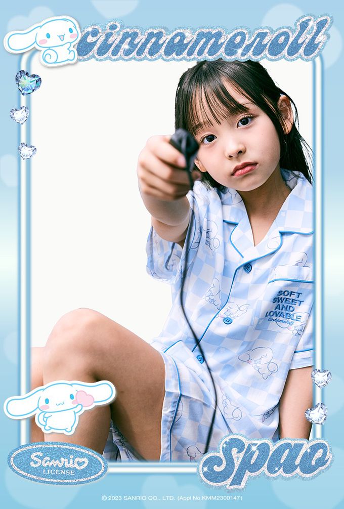 韓國童裝代購 - SPAO KIDS短袖睡衣套裝-卡通人物大耳狗-淺藍