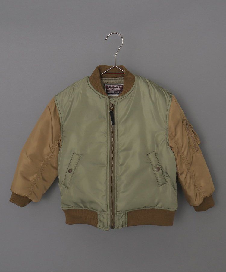 日本 BREEZE - 帥氣鋪棉MA-1飛行外套-軍綠x卡其