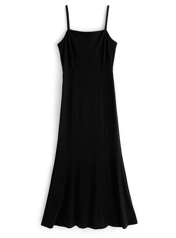 日本 GRL - 浪漫無敵荷葉邊拼接洋裝-白x黑