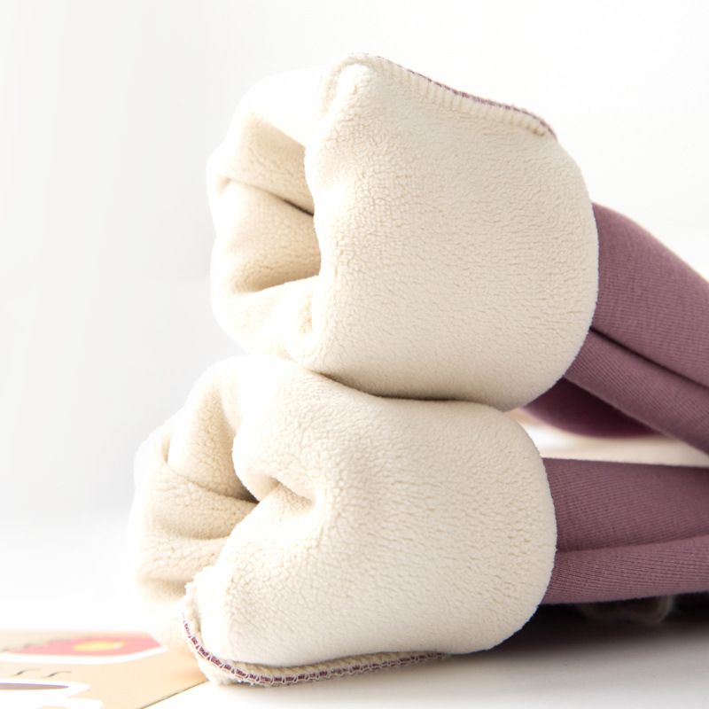 FANMOU - 加絨內搭褲裙-毛毛花邊-粉色