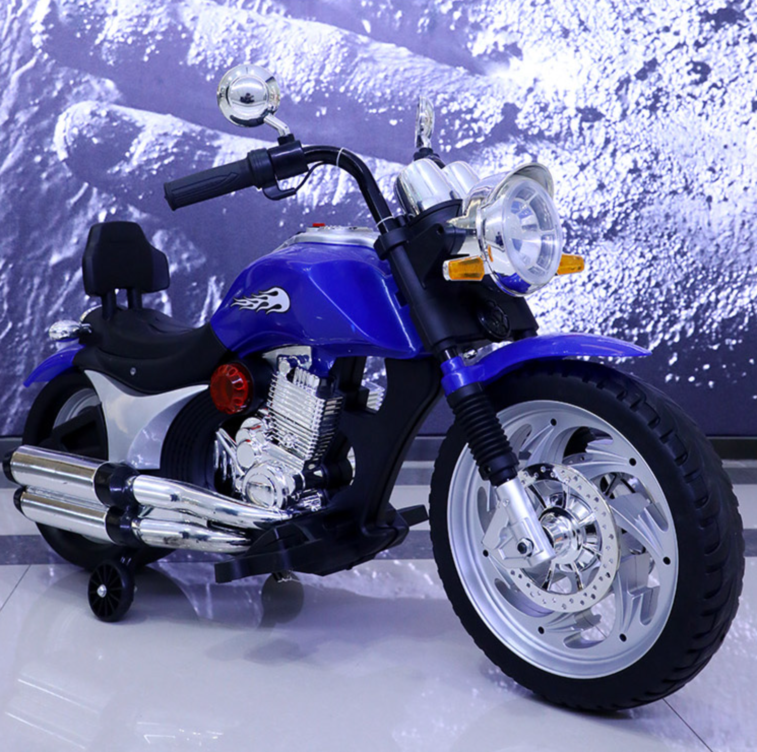 聰明媽咪兒童超跑 - 哈雷重型兒童電動機車-紅色