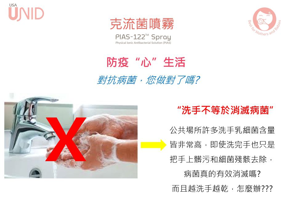保濕抗菌雙重保護【美國UNID 克流菌噴霧 PIAS-122 Spray 】