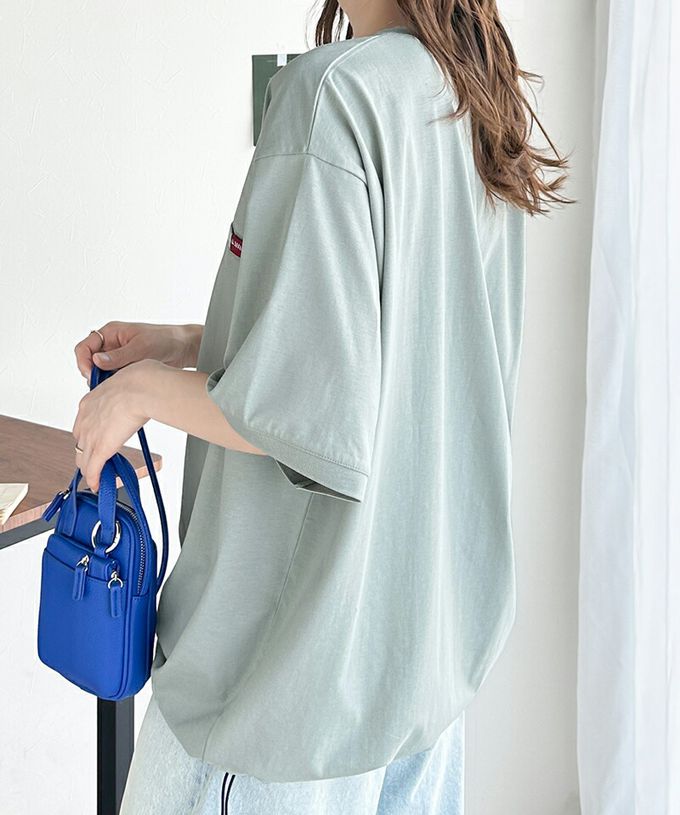 日本 Classical Elf - 純棉光澤感率性紅標抽繩T恤-卡其棕