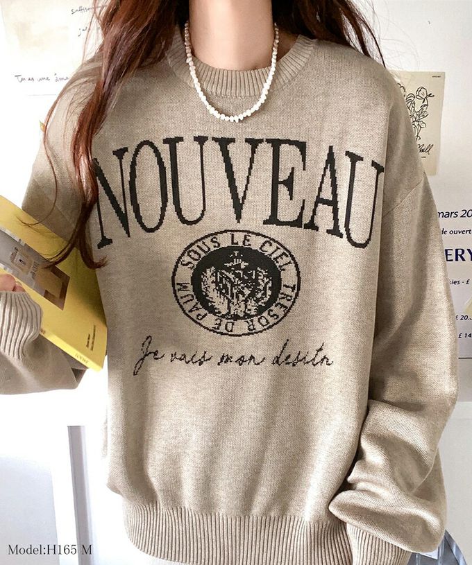 日本 Classical Elf - Java 4WAY美式印花厚磅針織大學T-灰