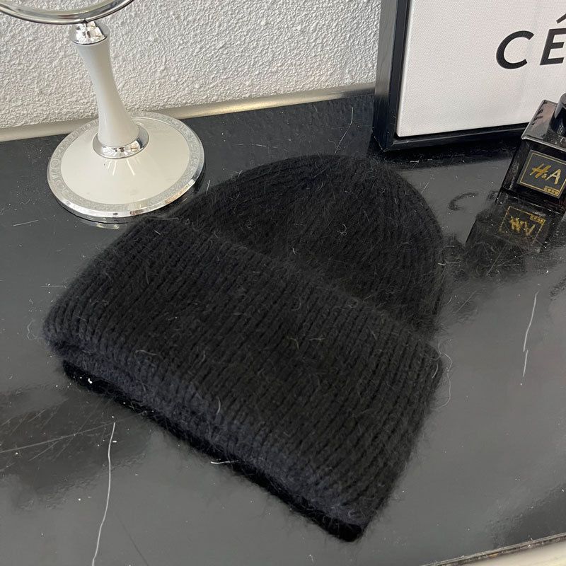 溫柔暖暖針織毛帽(30%兔毛)-米白色 (M（56-58cm）)