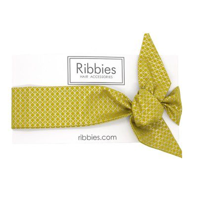 英國 Ribbies - 成人蝴蝶結髮帶-金色幾何圖型