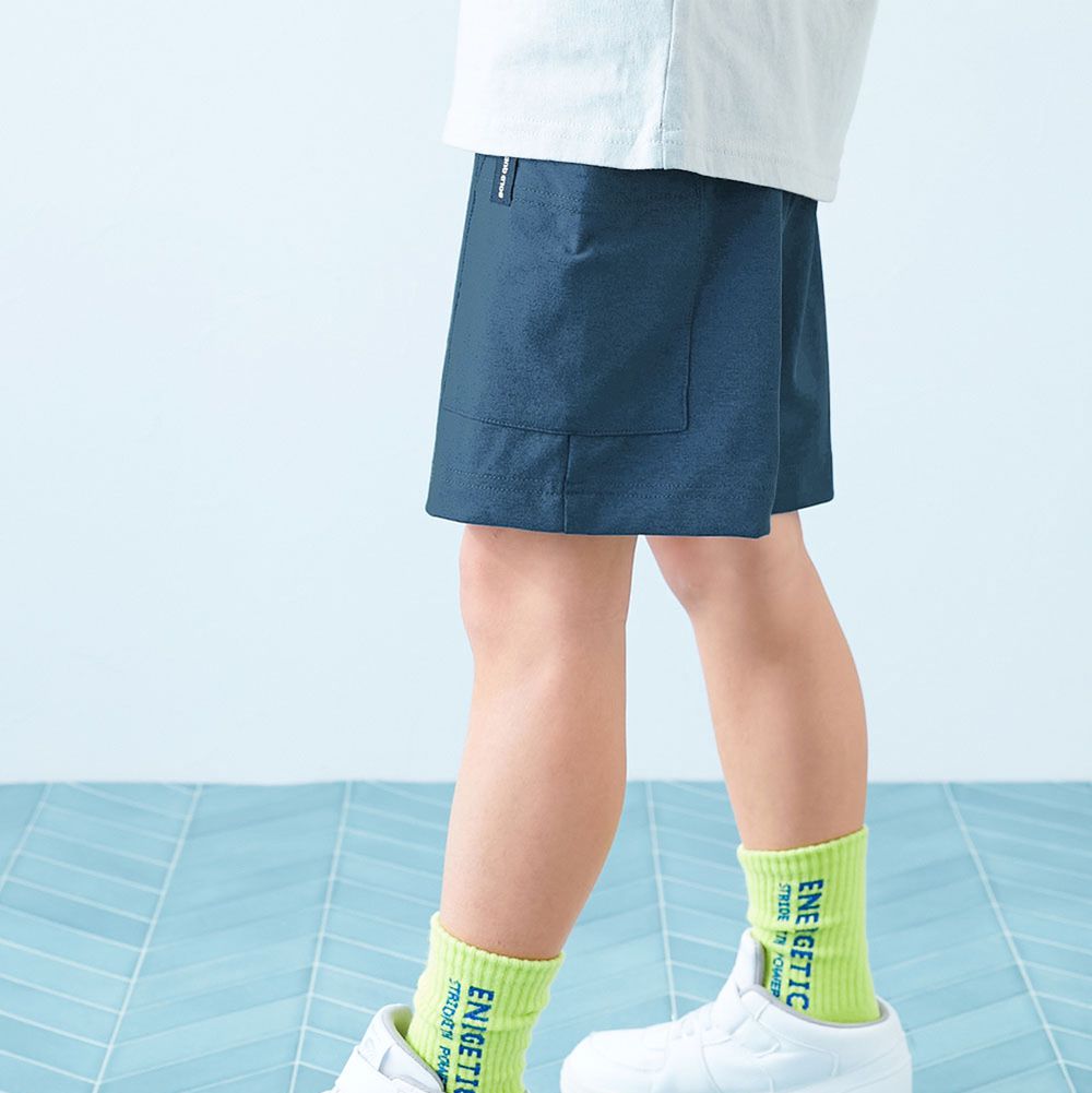 [快乾防皺] 防污可烘舒適機能短褲-大口袋-深海藍