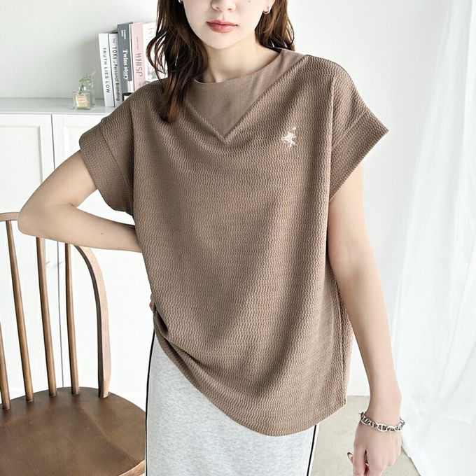 日本 Classical Elf - 有機棉logo刺繡法式袖上衣-黑