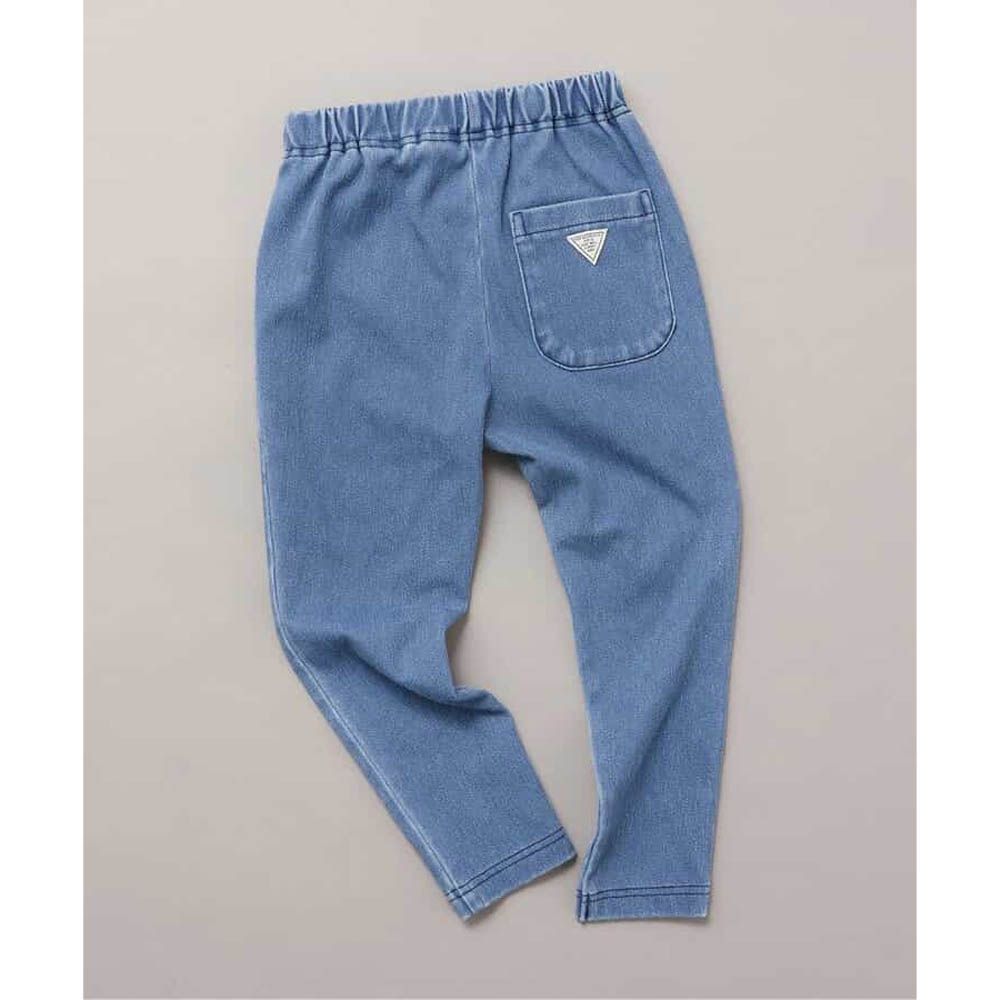 DAISUKI 百搭鬆緊彈性九分褲-素面-水藍