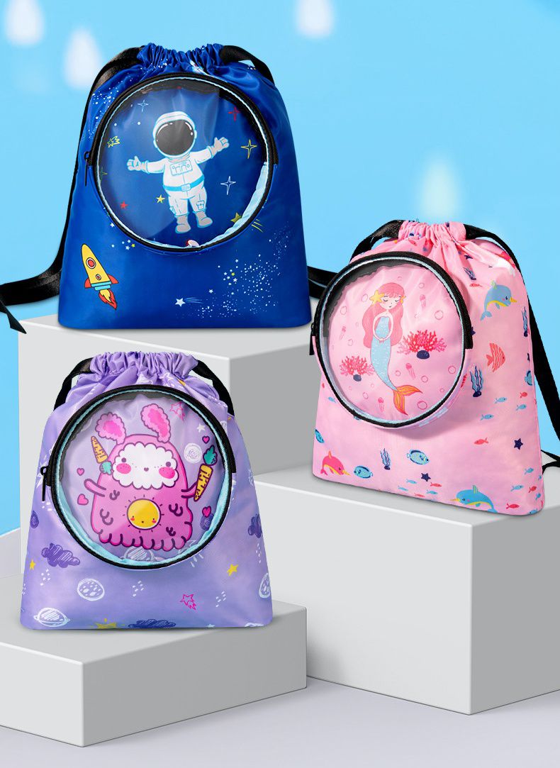 乾濕分離兒童游泳包-大鯊魚-淺藍色 (37x34x8cm)