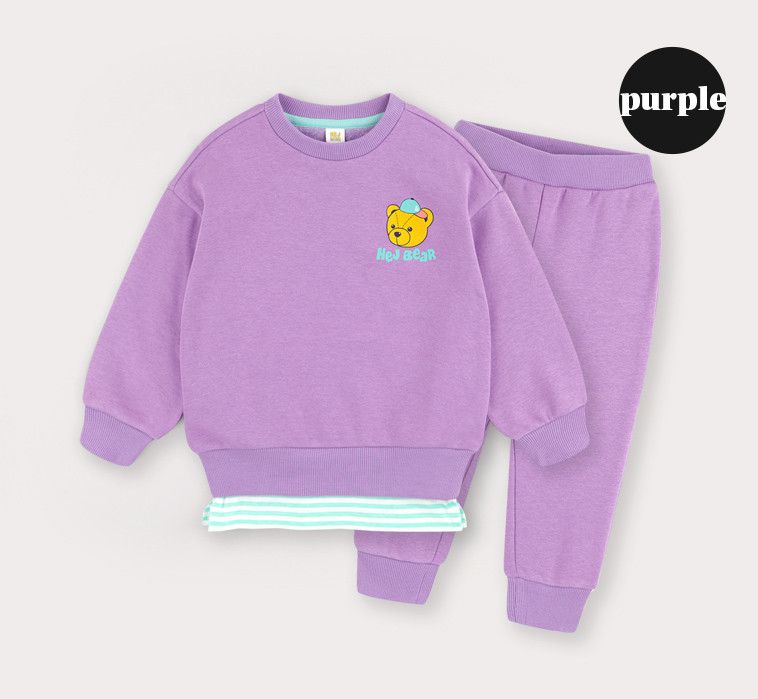 韓國 HEJMINI - (內刷毛)Let's Play 熊熊套裝-杏