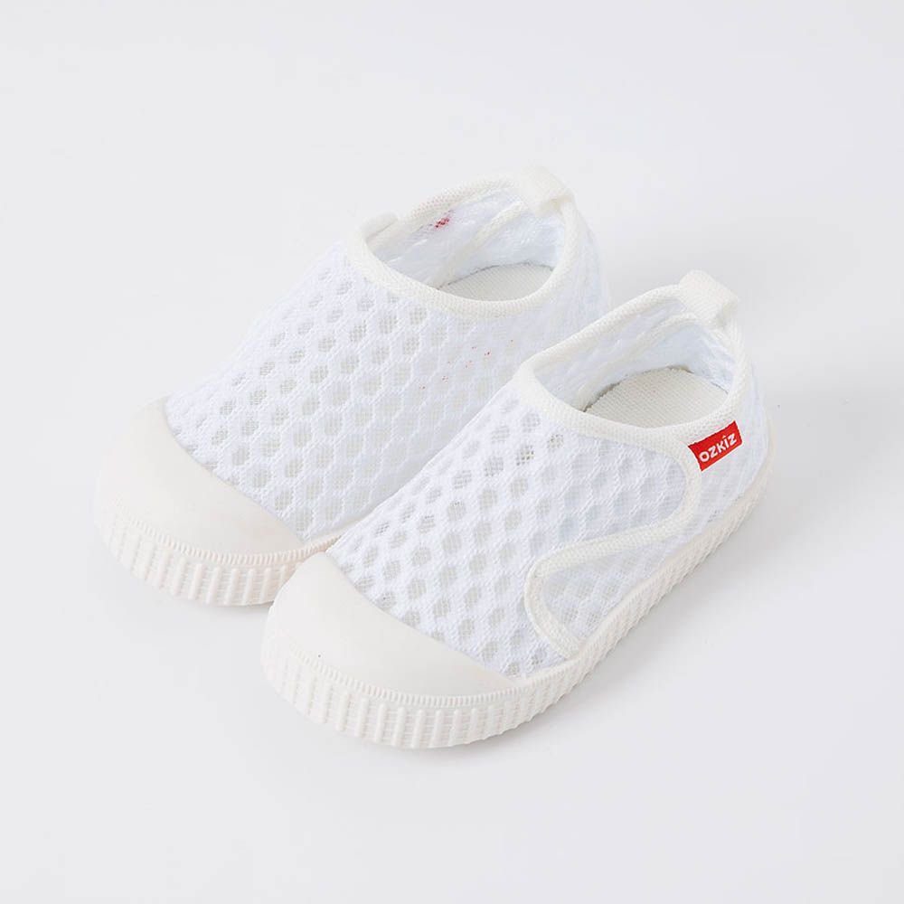 水陸兩穿！網眼超透氣玩水沙灘鞋/懶人休閒鞋-白