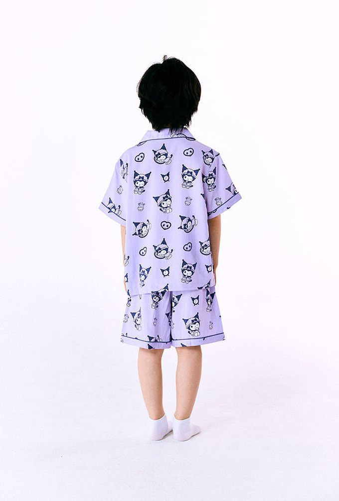 韓國童裝代購 - SPAO KIDS短袖睡衣套裝-卡通人物庫洛米-紫