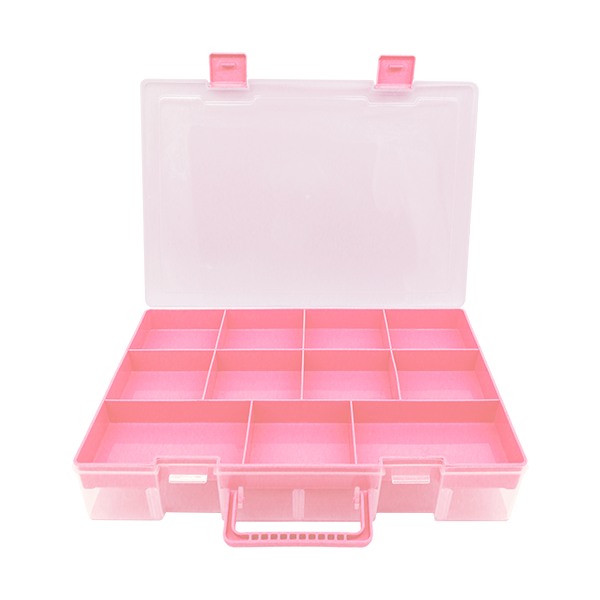 韓國 Color Story - 雙層分隔拼豆收納盒(41格/粉紅/W37.5*L27*H7.5cm)