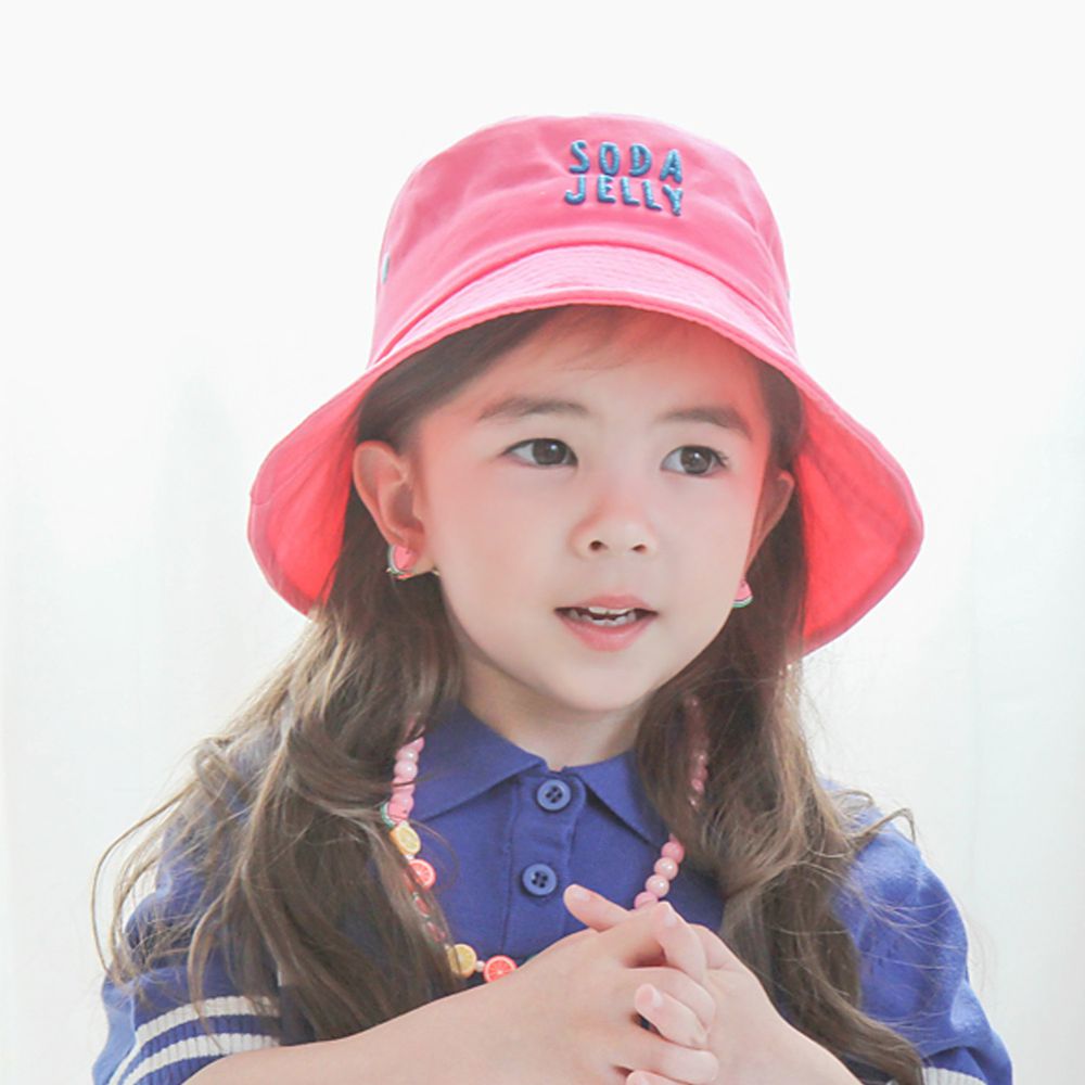韓國 Babyblee - 活力汽水漁夫帽/遮陽帽-桃粉 (頭圍：52cm)