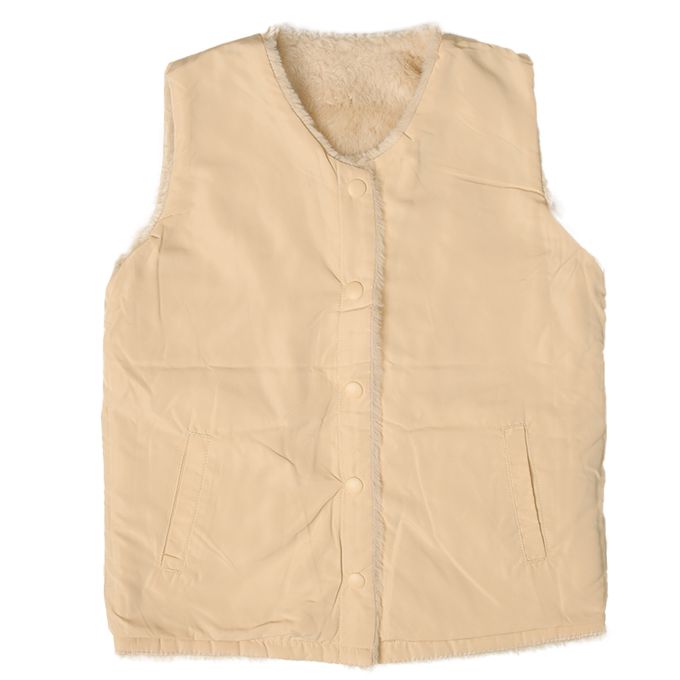 akachan honpo - 雙面背心-淺卡其色