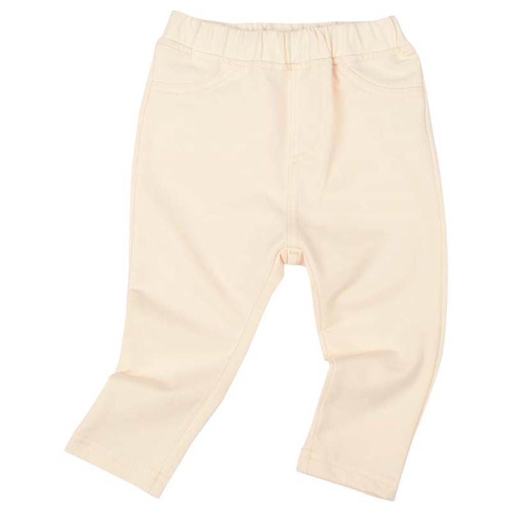 10分經典褲-毛圈內裡一般合身款 素面-象牙白色