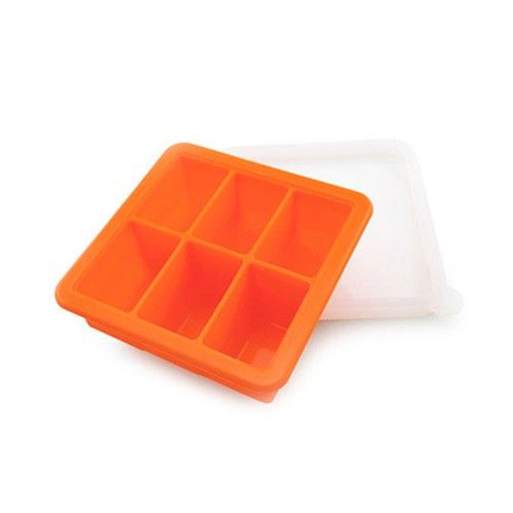 紐西蘭 HaaKaa - 矽膠副食品分裝盒/製冰盒-6 格-橘色-6格x70mL