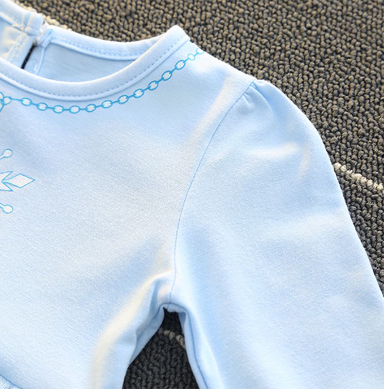 長袖造型公主裙-冰雪藍