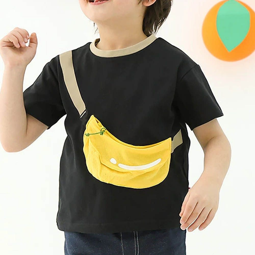 水果天堂 可愛包包造型短袖上衣-香蕉-黑