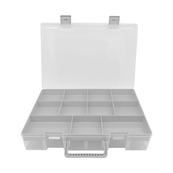 韓國 Color Story - 雙層分隔拼豆收納盒(41格/灰色/W37.5*L27*H7.5cm)