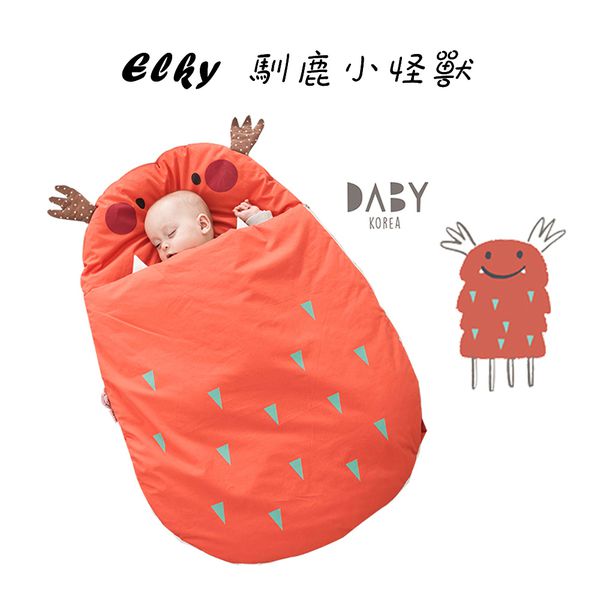 韓國Daby - 小怪獸嬰兒睡袋-馴鹿Elky(橘紅)